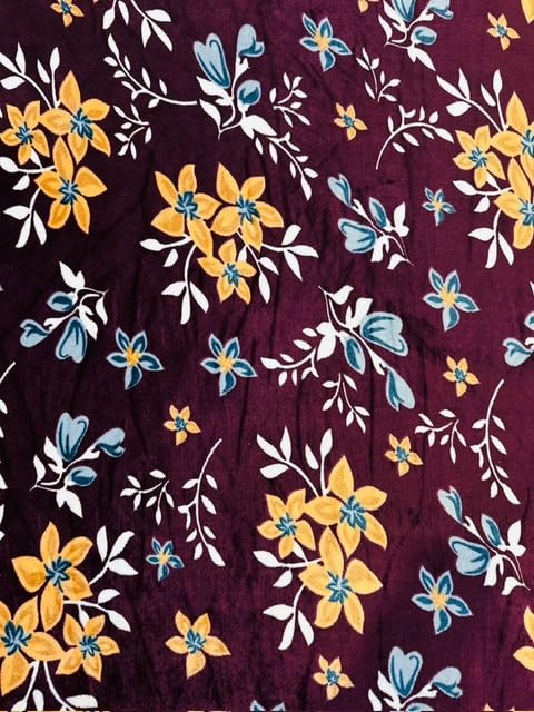 D IMPORTS D IMPORTS Diwali Special Super Soft Warm Winter fleno Elastic Fitted bedsheets for Double Bed King Size 90x100 inches with 2 Pillow Covers Special Diwali Gift Bag Packing Maroon Star  - Image 2