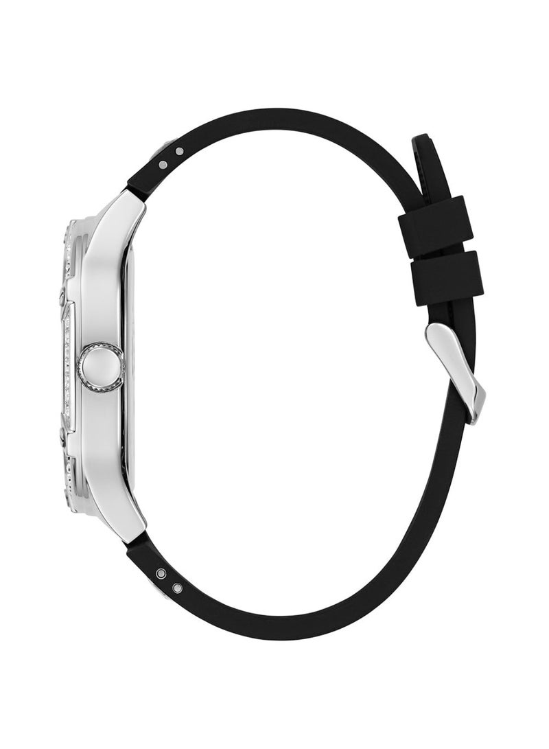 Guess Men’s Quartz Black Silicone Strap Silver Dial 46mm Watch GW0641G1 - Image 3