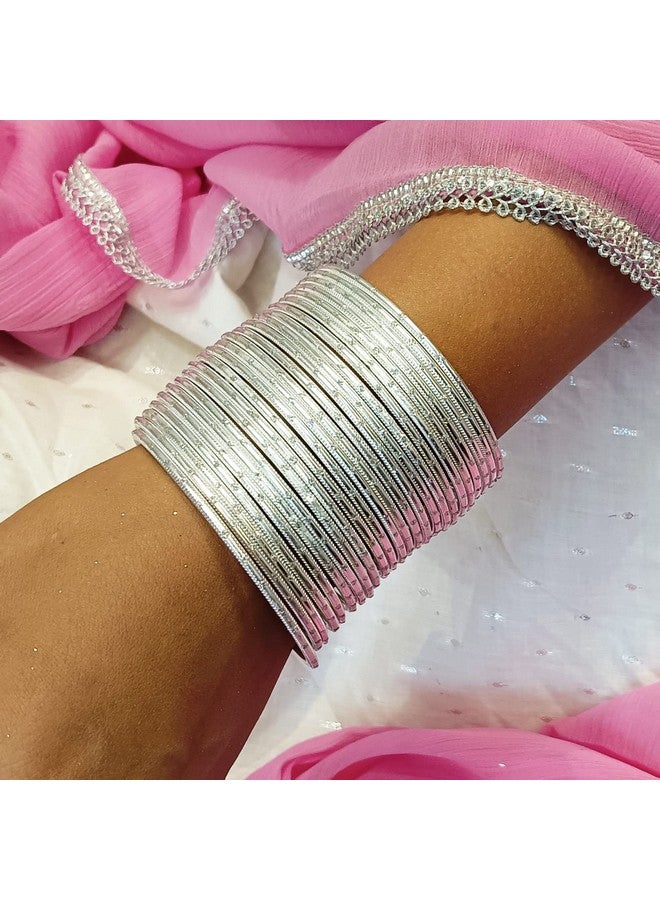 Efulgenz Rakshabandhan Gift White Bangles For Women Indian Jewelry Indian Navratri Jewelry Bollywood Bangles Indian Bangles Set Bollywood Plain Bangle Bracelets Costume Jewelry For Women - Image 4