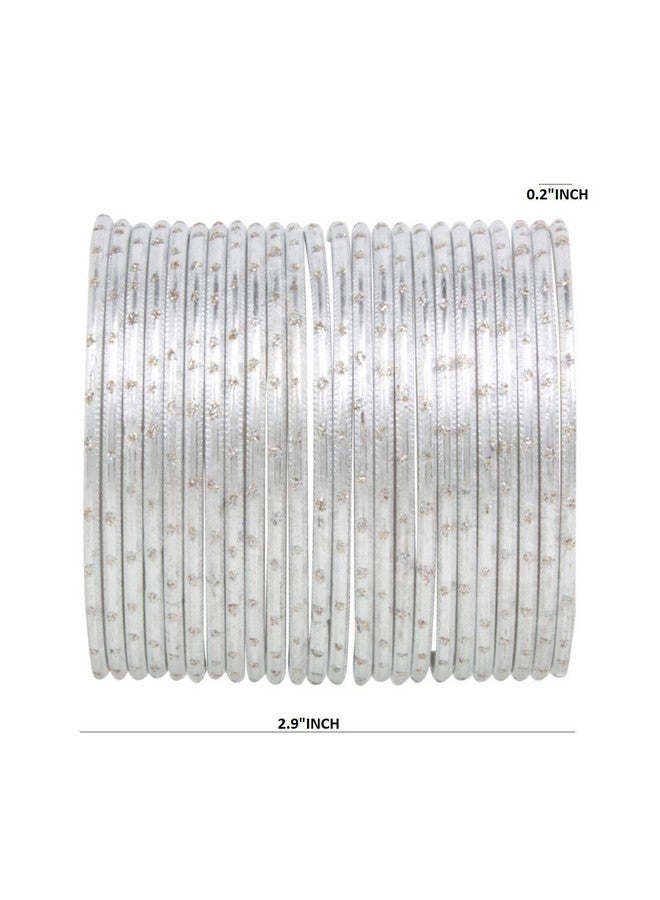 Efulgenz Rakshabandhan Gift White Bangles For Women Indian Jewelry Indian Navratri Jewelry Bollywood Bangles Indian Bangles Set Bollywood Plain Bangle Bracelets Costume Jewelry For Women - Image 5