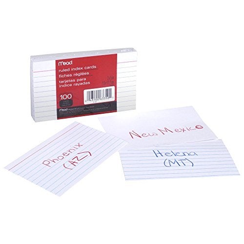 Mead Index Cards, Ruled, 3 x 5 Inch, White, 100 Per Pack, 4 PACK - Image 2