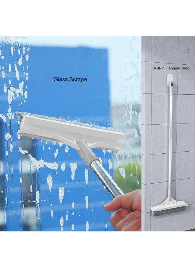 ARAINY Grout Brush Scrape 2 in 1 Floor Scrub Brush with Long Handle V-Shape Cleaning Brush Stiff Bristle Brush Scrubber with Squeegee 120°Rotating Tile Brush for Cleaning Bathroom Glass Patio Kitchen Wall - Image 5