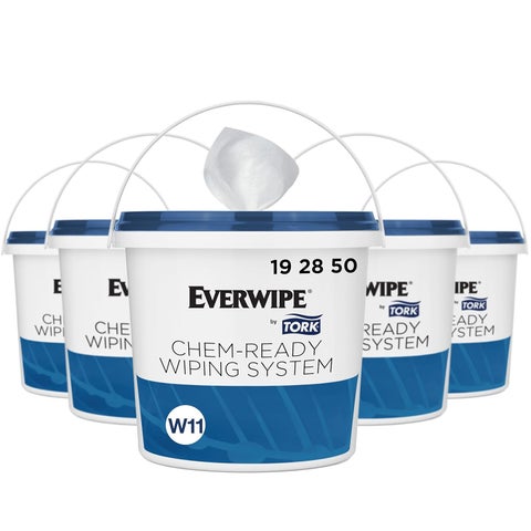 Everwipe by Tork ChemReady Buckets Make Your Own Wet Wipes Reusable Buckets for Use with ChemReady Wiping Rolls 192840 and 192841 5 Buckets 192850 CRBKT5PR