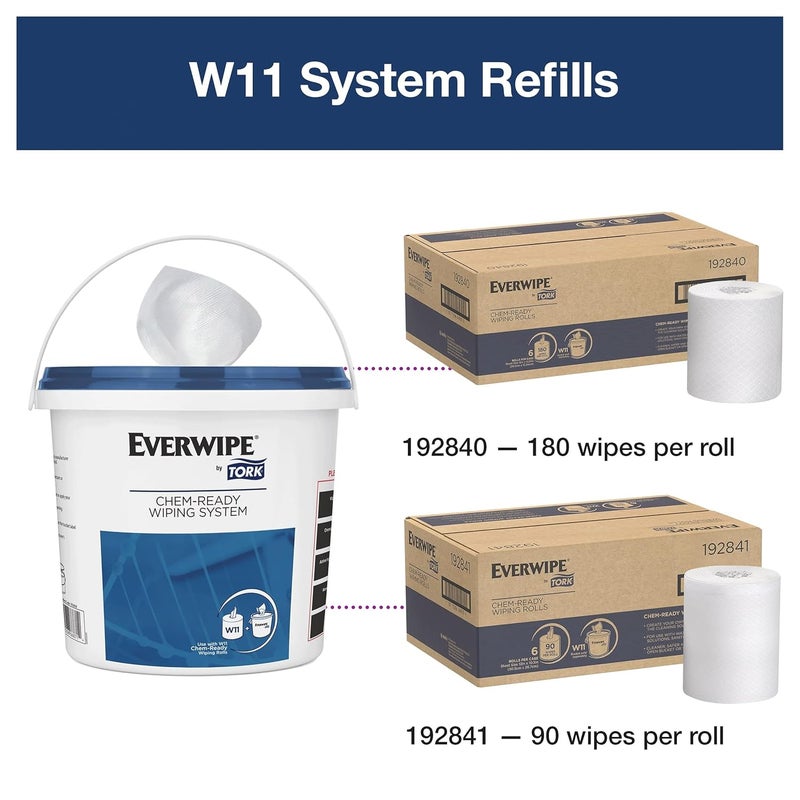 Everwipe by Tork ChemReady Buckets Make Your Own Wet Wipes Reusable Buckets for Use with ChemReady Wiping Rolls 192840 and 192841 5 Buckets 192850 CRBKT5PR