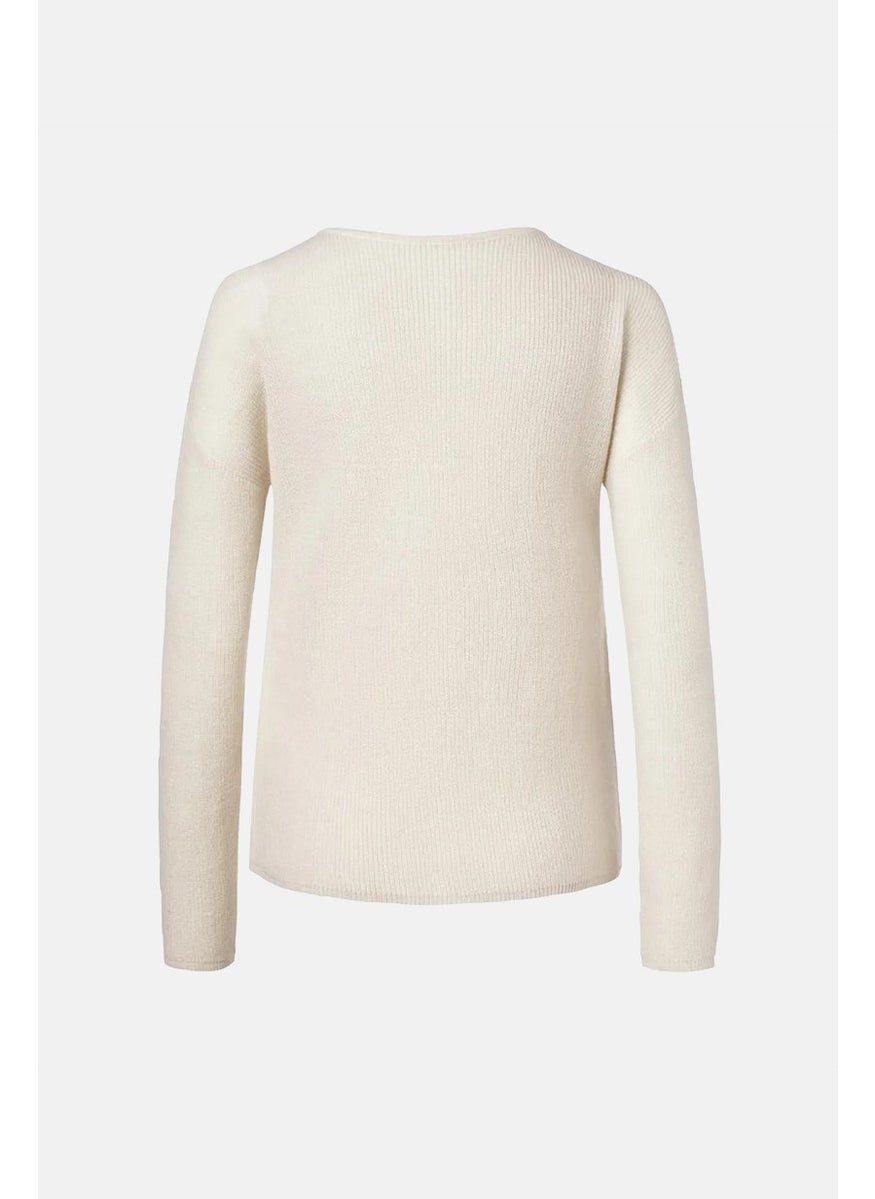 Tchibo Women Round Neck Double Sided Cardigan, Ivory  - Image 2