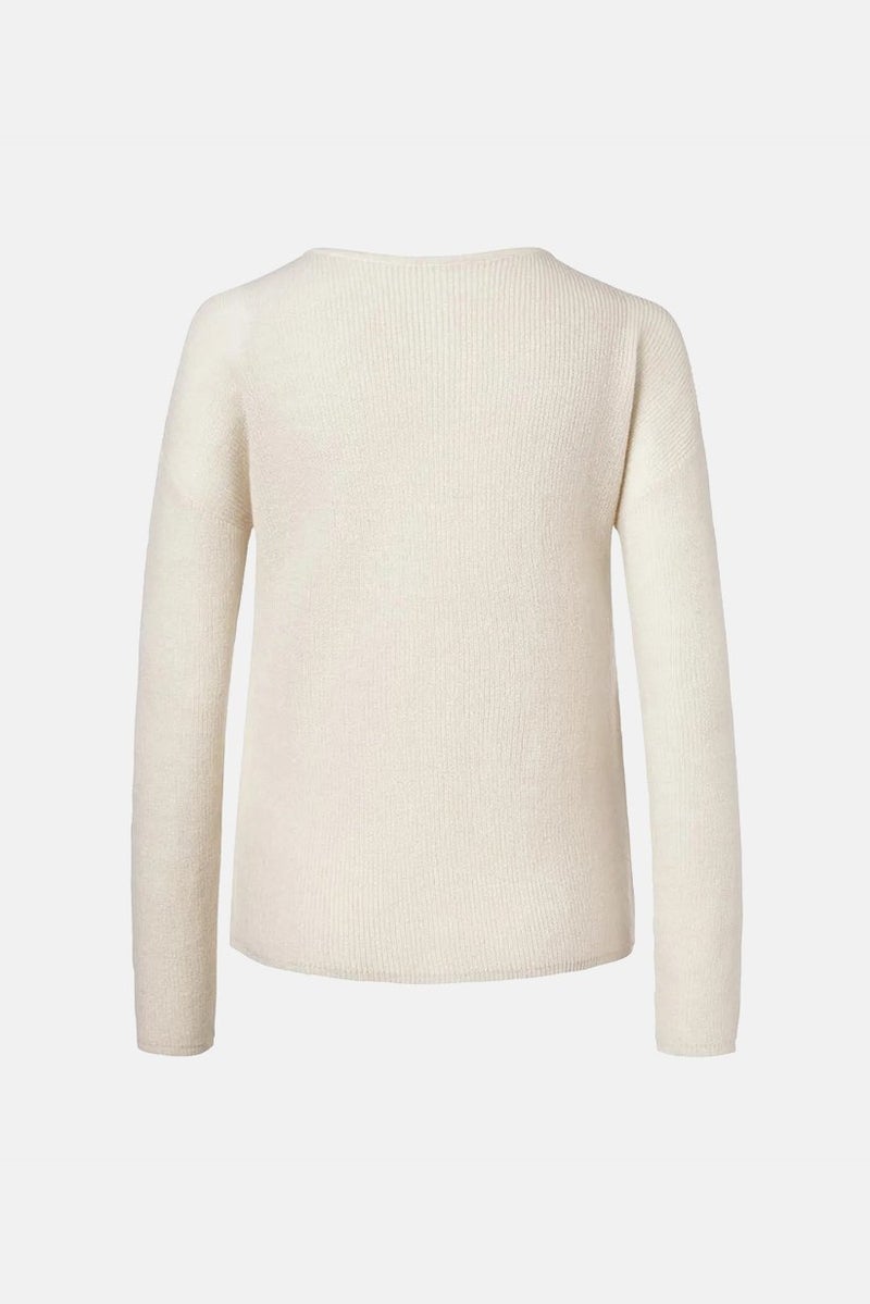 Tchibo Women Round Neck Double Sided Cardigan, Ivory - Image 2