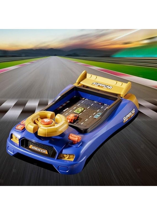 Car Racing Game Console Entertaining and Interactive Driving Simulation Race Car Adventure Battery Operated Steering Wheel Toy with Sound Effects for Kids Toddlers