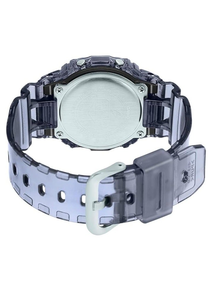 CASIO ساعة كاسيو جي شوك DW-5600NN-1DR بقرص أسود، حزام رمادي لامع، ساعة للرجال - Image 3