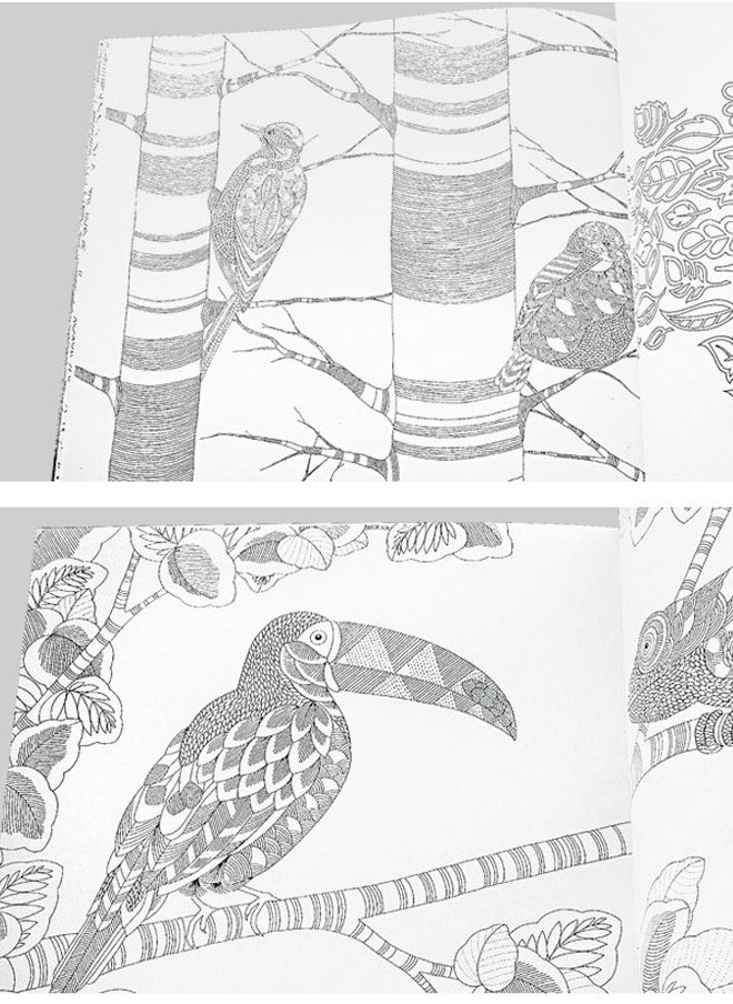 24 Pages Stress Relief Hand Drawn Coloring Book Picture Book 25x25cm
