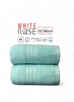 White Rose 2 Pcs Luxurious And Soft Beach Towel Set Shadow Luxury Towel 550GSM Bath Towel (70x140cm) Set Of 2  - Image 1
