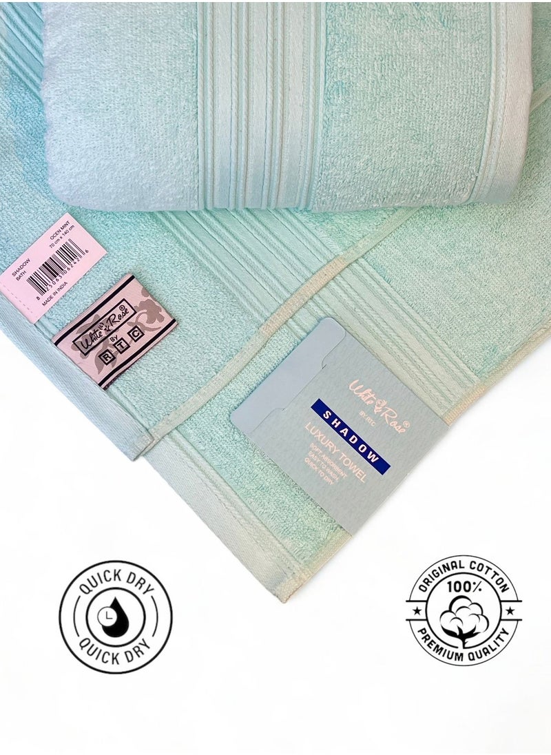 White Rose - 2 Pcs Luxurious And Soft Beach Towel Set Shadow Luxury Towel 550GSM Bath Towel (70x140cm) Set Of 2 - Image 1