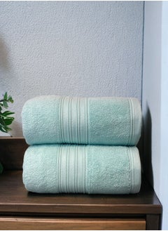 White Rose 2 Pcs Luxurious And Soft Beach Towel Set Shadow Luxury Towel 550GSM Bath Towel (70x140cm) Set Of 2  - Image 2
