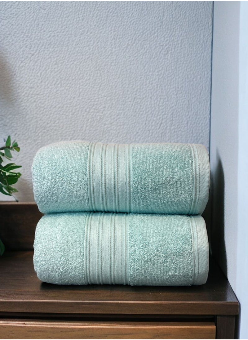 White Rose - 2 Pcs Luxurious And Soft Beach Towel Set Shadow Luxury Towel 550GSM Bath Towel (70x140cm) Set Of 2 - Image 1