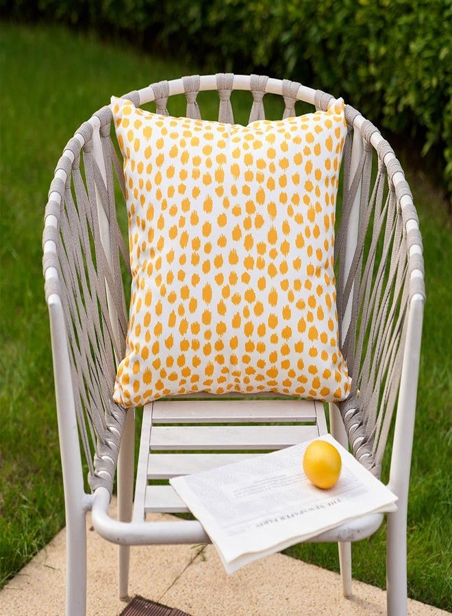 Allorry Outdoor Pillow Covers 18x18 Set of 2 Boho Design Yellow Polka Dot Decorations Pillows Summer Outdoor Waterproof Patio Furniture Garden Porch Sofa Bed Cushion Covers Home Decor JB001-A18 - Image 2