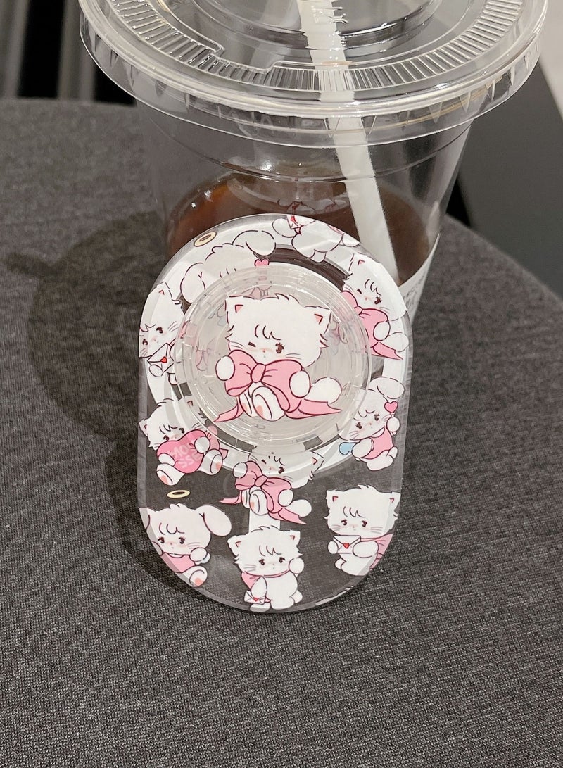 Casetify MIKO Cat Phone Grip Stand Compatible with MagSafe, MagSafe Phone Grip Holder, Wireless Charging Compatible White - Image 2