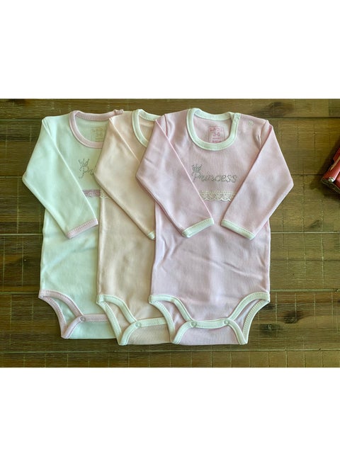 Baby Bodysuit Long Sleeve Onesie (Pack of 3) Multicolor