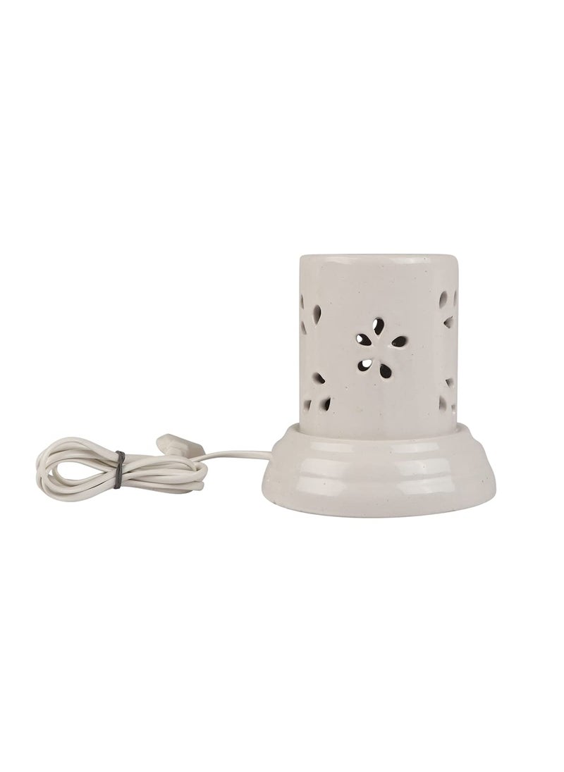ASIAN AURA Asian Aura Handcrafted Ceramic White Electric Cylindric Shaped Aroma Diffuser Oil BurnerOil Warmer for Home  - Image 4