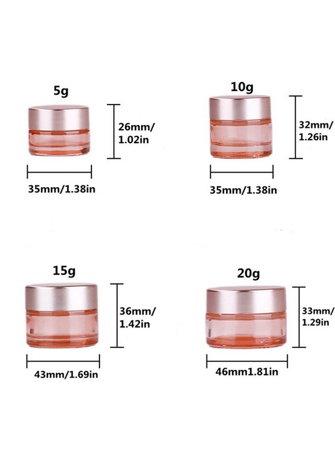 Healthcom 10 Packs 15G/15Ml Empty Jars Pink Glass Cosmetic Jar Pot Bottles With Rose Gold Lids Cosmetic Container Refillable Eye Cream Jar Pot Vials For Makeup Lotion Face Eyeshadow Lip Balms - Image 3