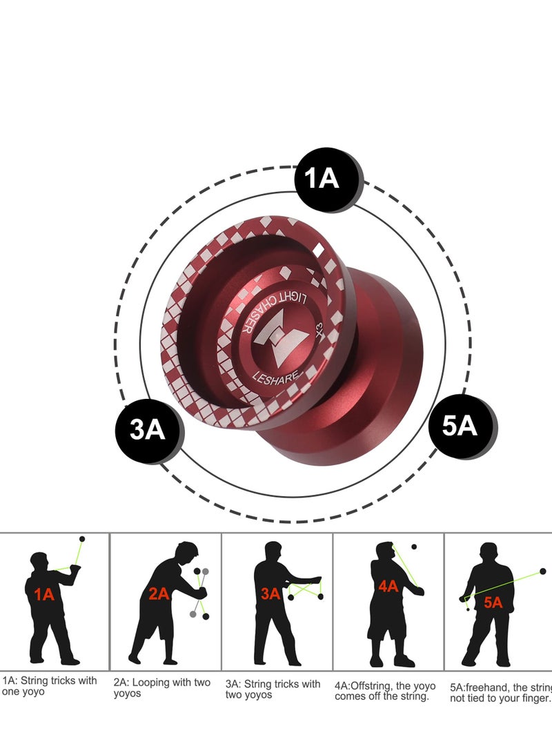 KASTWAVE Yoyo, Responsive Yoyo, N11 Professional Unresponsive Yoy N11 Alloy Aluminum YoYo Ball, Super Durable+ Yoyo Glove+5 Yoyo Strings, Suitable for beginners adults and children - Image 4