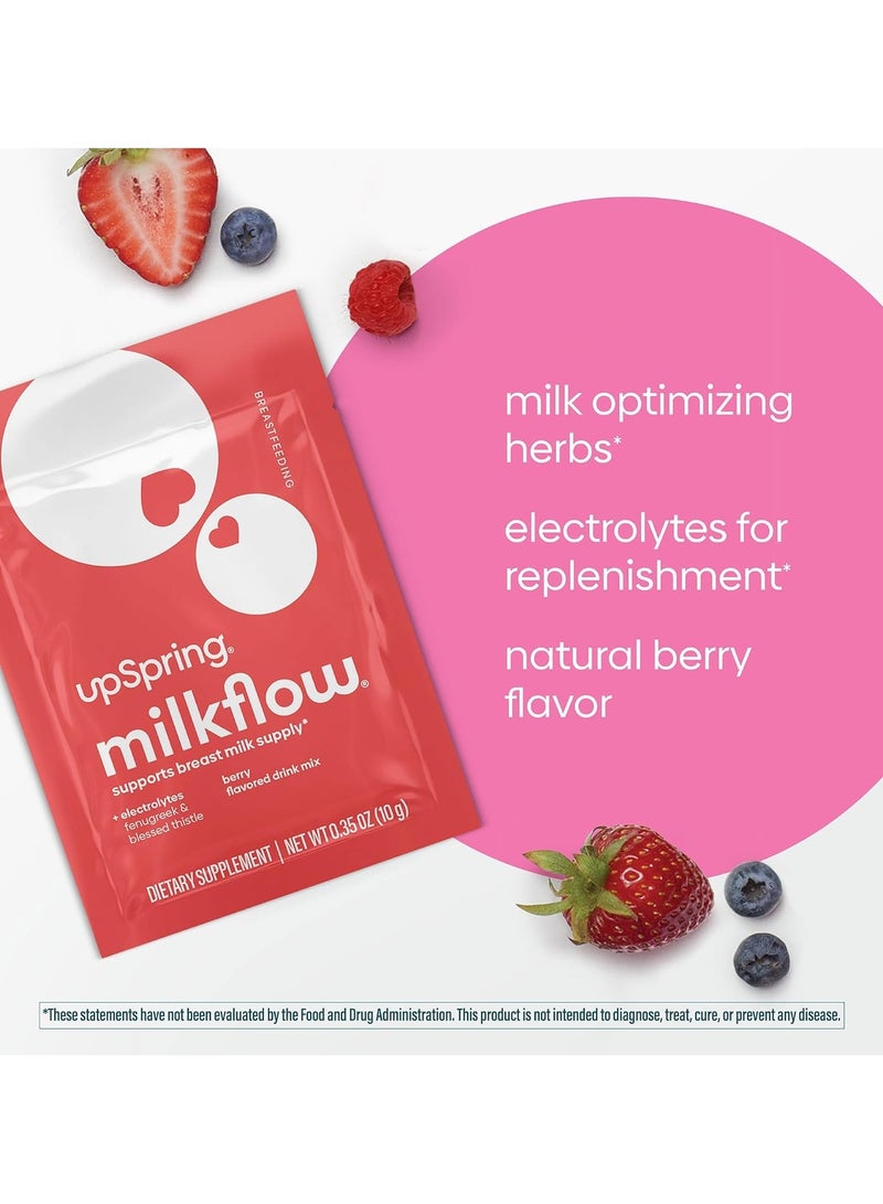 UpSpring Baby Milkflow Drink Mix, Berry, 16 Packets, 0.35 oz (10 g) Each  - Image 3