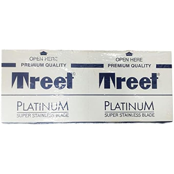 Treet Platinum Super Stainless Double Edge Razor Blades 100 Blades - Image 1
