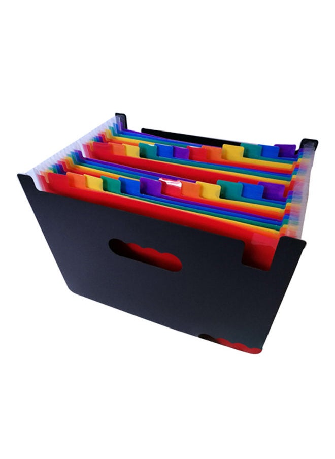 NIBEMINENT A4 24-Pockets Expanding File Folder Organizer Black/Red/Yellow  - Image 3
