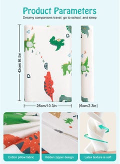 URbazaar Toddler Pillow Kids Bedding Pillow for Sleeping, Machine Washable, Boys Pillow and Pillow Cover for Travel, Cot, Bed Set, （Dinosaur World）  - Image 2