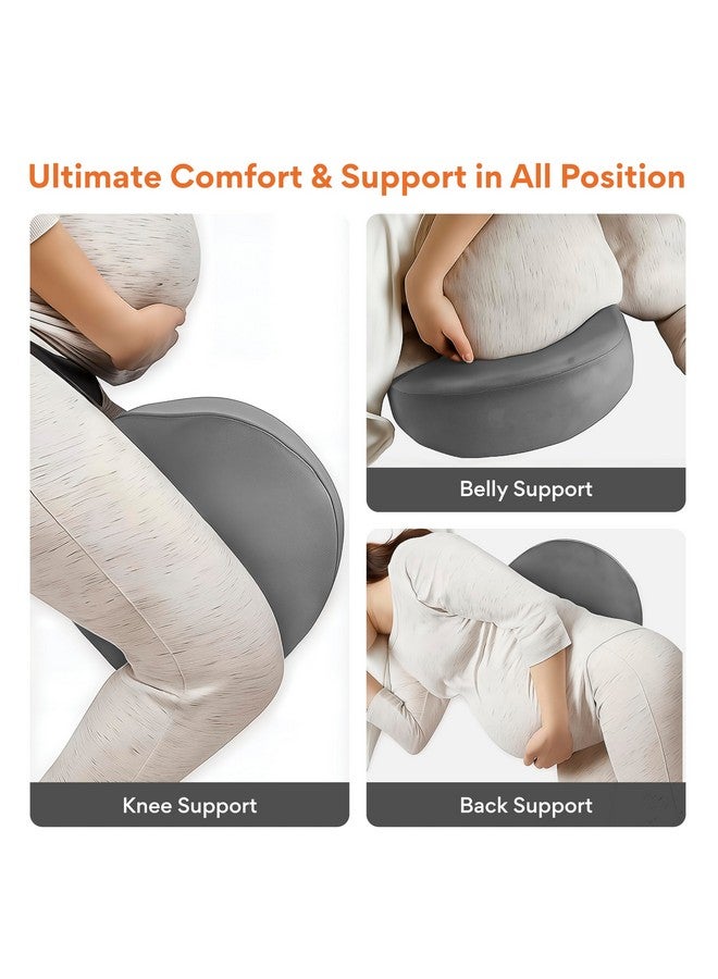 FOVERA Pregnancy Pillow for Pregnant Women | Memory Foam Maternity Pillow Wedge for Supporting Belly, Back During Pregnancy - Provides Soft-Support to The Baby Bump (Grey) - Image 5