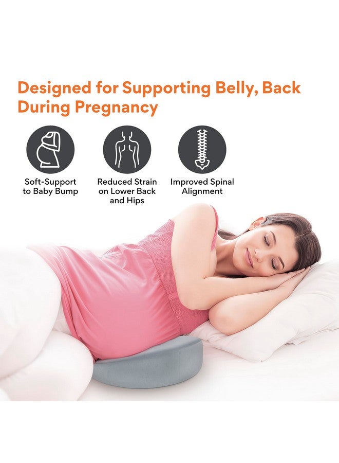 FOVERA Pregnancy Pillow for Pregnant Women | Memory Foam Maternity Pillow Wedge for Supporting Belly, Back During Pregnancy - Provides Soft-Support to The Baby Bump (Grey) - Image 3