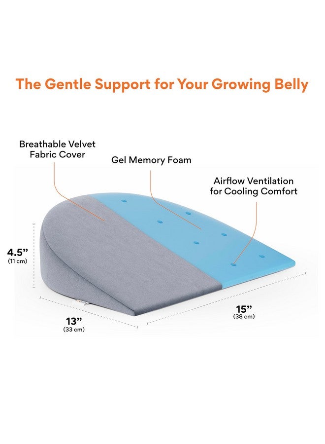 FOVERA Pregnancy Pillow for Pregnant Women | Memory Foam Maternity Pillow Wedge for Supporting Belly, Back During Pregnancy - Provides Soft-Support to The Baby Bump (Grey) - Image 4