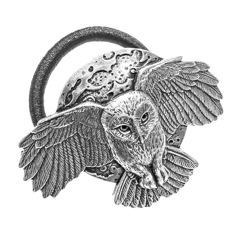 Ponytail Holder Hair Accessory Womens Hair Tie Night Owl Handcrafted in the USA by Oberon Design