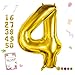 Smlpuame 40 inch Number Balloon 09 Gold Large Number 4 BalloonsDigital Balloons for Birthday Party Celebration Decorations Supplies Helium Foil Number Balloons for Wedding Anniversary - Image 3