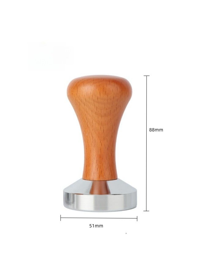 WAOKN Espresso Tamping Pad - Wooden Handle and Stainless Steel Base, Espresso Tamper Barista Accessories Coffee Tamper Made of Stainless Steel Base Wooden Handle for Cafes and Coffee Lovers Tamper 51MM  - Image 5