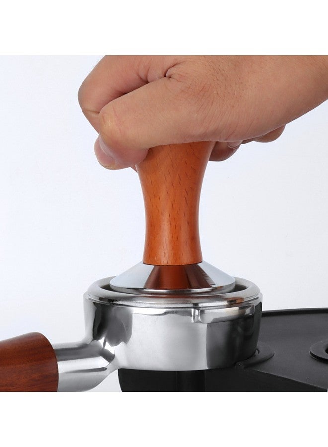 WAOKN Espresso Tamping Pad - Wooden Handle and Stainless Steel Base, Espresso Tamper Barista Accessories Coffee Tamper Made of Stainless Steel Base Wooden Handle for Cafes and Coffee Lovers Tamper 51MM  - Image 3