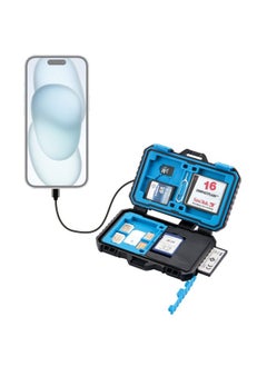 BURAQ PULUZ Card Reader + 22 in 1 Memory Card Case for 1Standard SIM + 2Micro-SIM + 2Nano-SIM + 3CF + 7SD + 6TF + 1CARD PIN  - Image 1