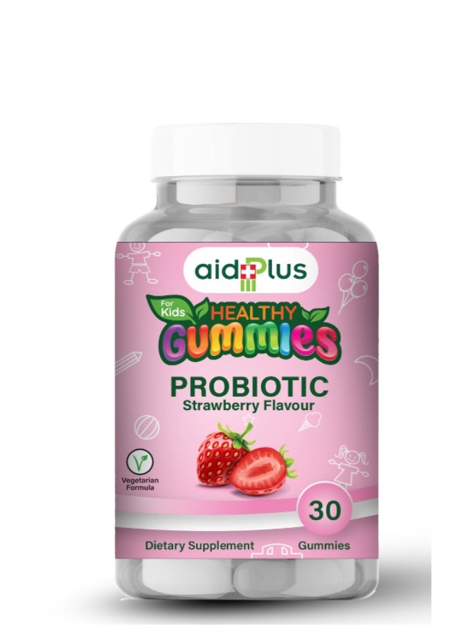 Aidplus - Probiotic Gummy – 30 Gummies for Kids , Dietary Supplement For Digestive And Immune Support, Gluten-Free, Berry Flavored - Image 1