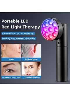Ru syanl Red Light Therapy Device for Pain Relief 9 LEDs Blue and Infrared Red Light Therapy for Body Knee Feet Back Muscle Joints Relief  - Image 2
