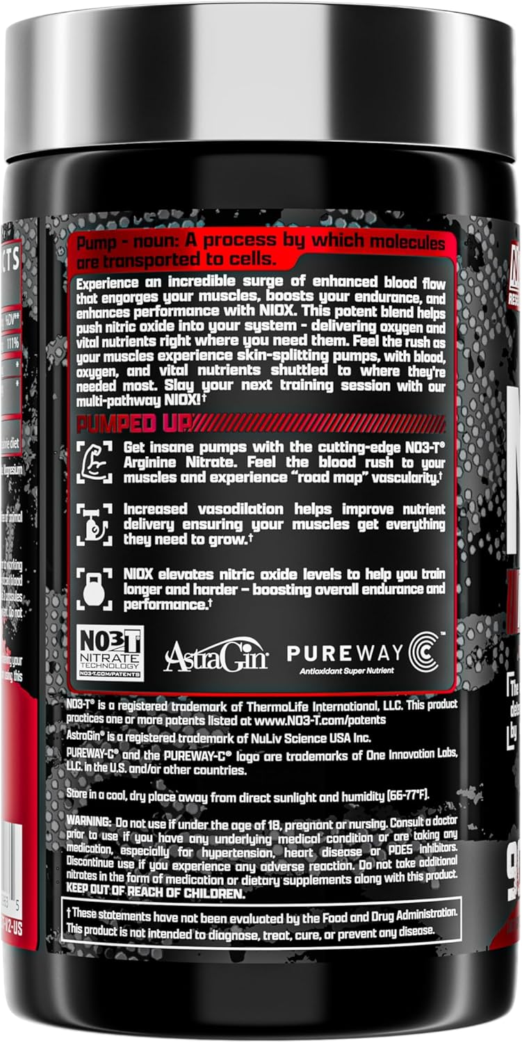 Nutrex Research Niox Extreme Pumps - Nitric Oxide Booster, 90 Capsules - Image 3