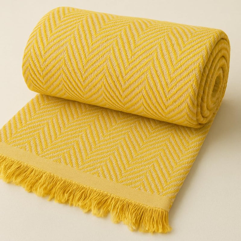 Zigzag Pattern Throw Yellow