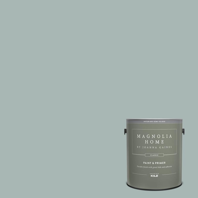 KILZ Magnolia Home by Joanna Gaines Classic Interior Wall, Ceiling, Trim Paint and Primer, Semi Gloss Finish, 1 Gallon - RAINY DAYS - Image 4