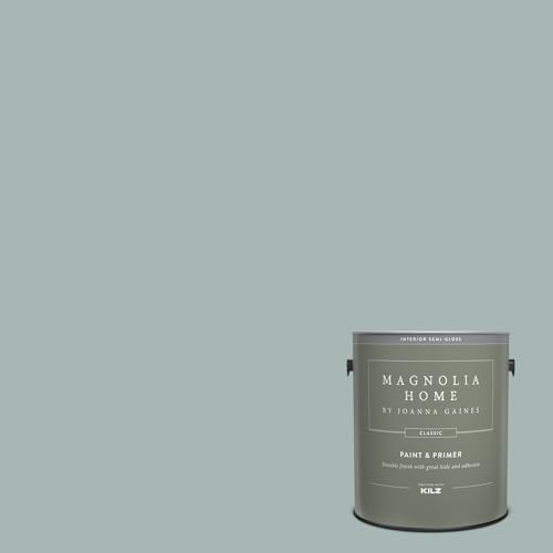 KILZ Magnolia Home by Joanna Gaines Classic Interior Wall, Ceiling, Trim Paint and Primer, Semi Gloss Finish, 1 Gallon - RAINY DAYS - Image 1