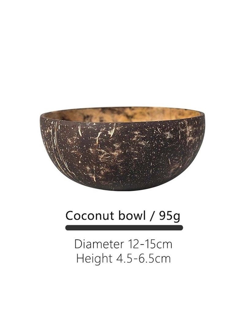 Natural Coconut Bowls and Spoons Acai Smoothie Bowl Noodle Ramen Eco Friendly Sustainable Lightweight Durable Easy Clean 2 Set - Image 2