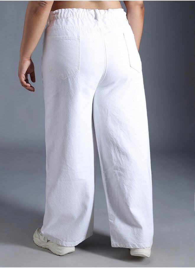 HIGH STAR - Plus Size Relaxed Fit Pure Cotton High Rise Jeans by Styli - Image 1