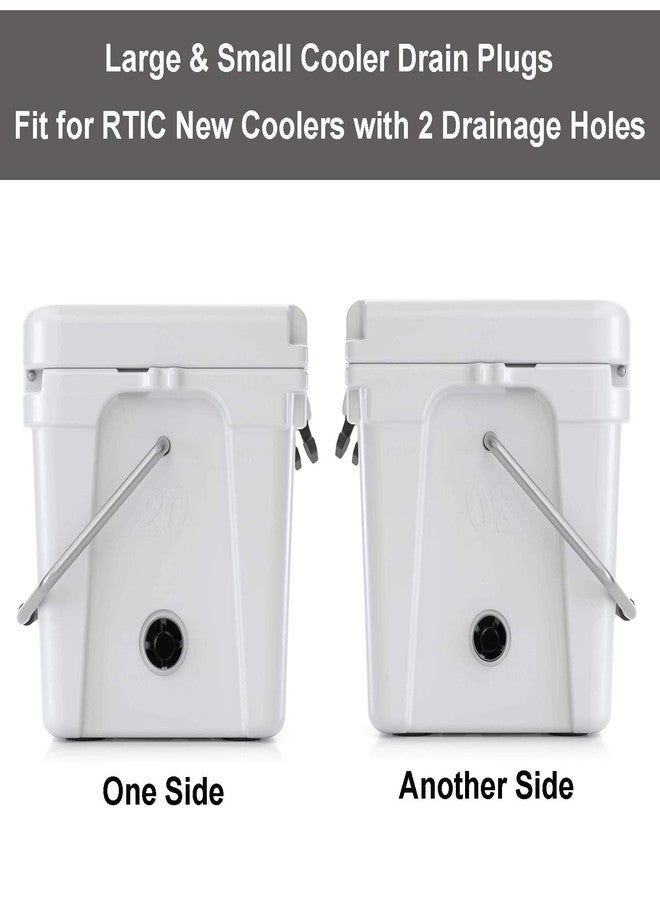 Together-life 2 Pack Drain Plugs for RTIC Coolers, Large & Small Cooler Drain Plugs Compatible with RTIC 20QT, 45QT, 65QT Coolers with New Two Drains - Image 4
