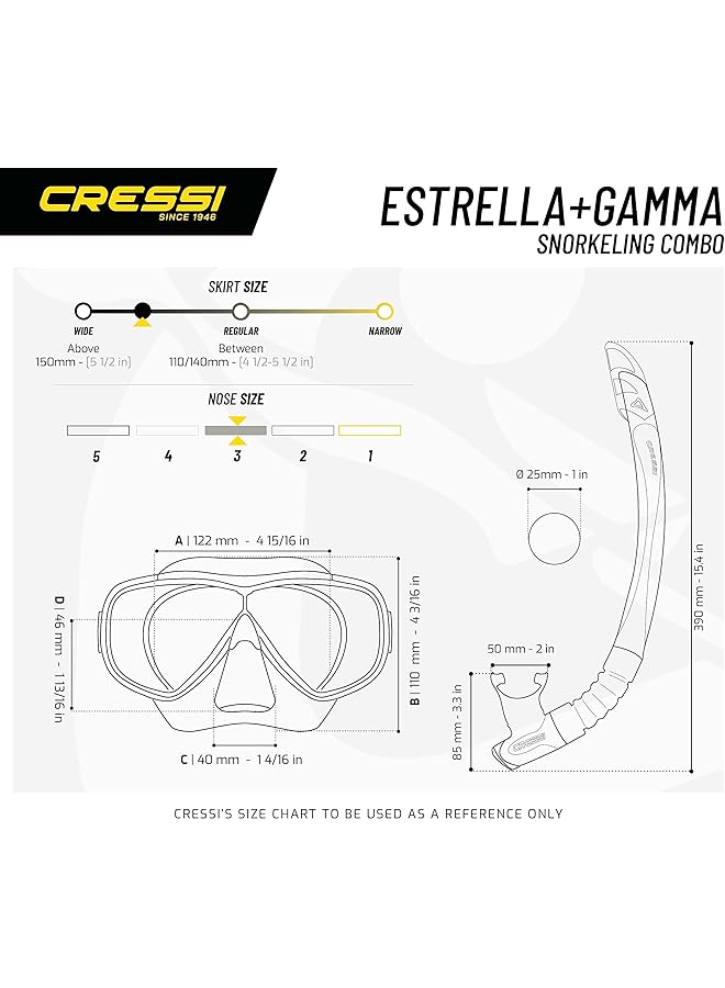 Cressi Unisex'S Estrella + Gamma Combo Set Sub Snorkel & Mask - Image 5