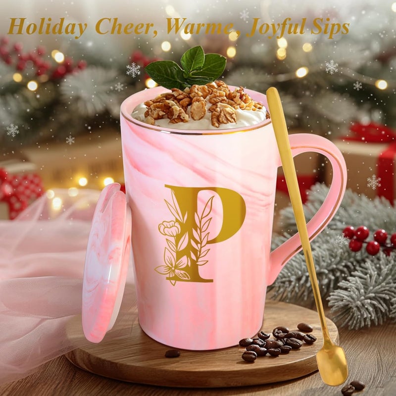 MNZZ Personalized Ceramic Coffee Mug with Lid Tea Cup Women Teacher Coworker Assistant Principal Christmas Paraprofessional Administrative Professional It Hr Admin Day French Nursing Spanish Swim Latin,P - Image 3
