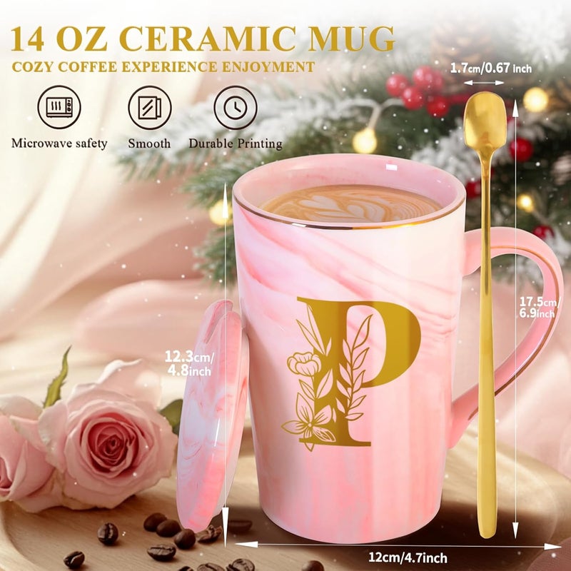 MNZZ Personalized Ceramic Coffee Mug with Lid Tea Cup Women Teacher Coworker Assistant Principal Christmas Paraprofessional Administrative Professional It Hr Admin Day French Nursing Spanish Swim Latin,P - Image 4