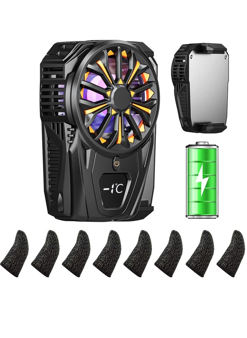 Semiconductor Phone Cooler 1Pair Finger Grip With Rechargeable Battery Phone Cooling Fan for iPhone Android Smartphones - Image 2