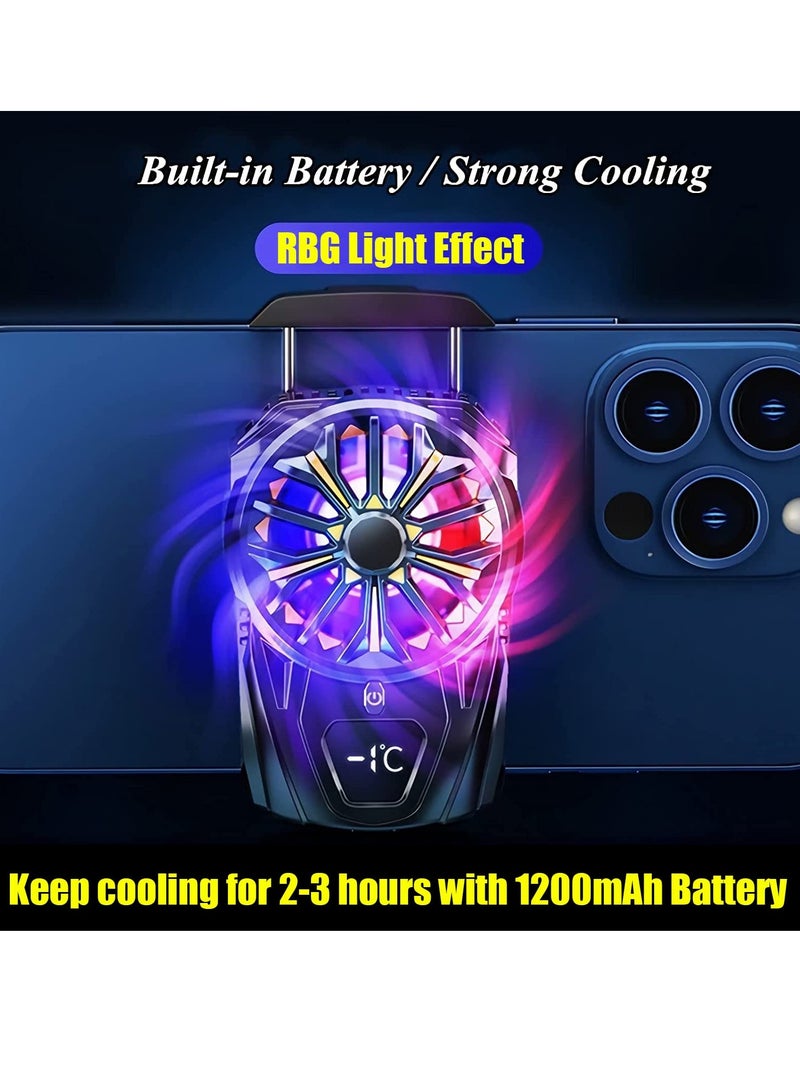 Semiconductor Phone Cooler 1Pair Finger Grip With Rechargeable Battery Phone Cooling Fan for iPhone Android Smartphones - Image 5