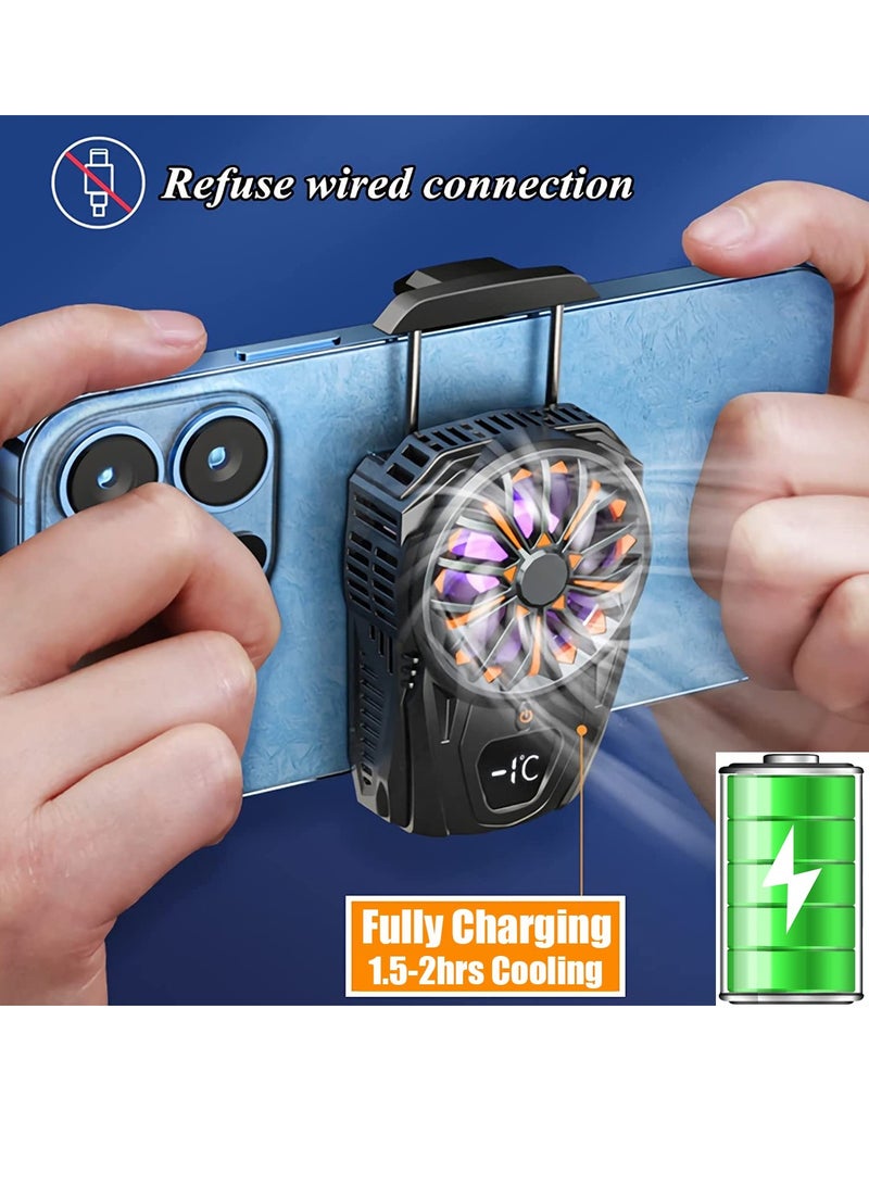 Semiconductor Phone Cooler 1Pair Finger Grip With Rechargeable Battery Phone Cooling Fan for iPhone Android Smartphones - Image 3